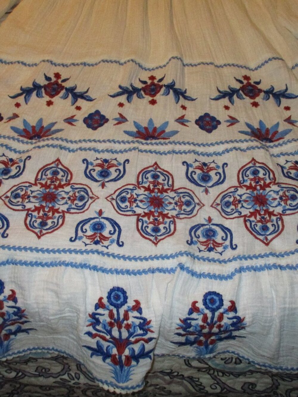 SOFT SURROUNDINGS Sarnia Embroidered  Midi Cotton Gauze Dress XLarge - Picture 6 of 9